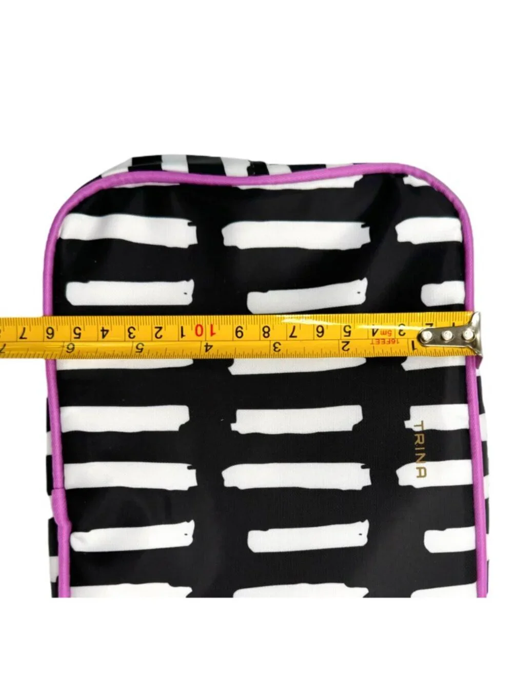 NWT Trina Makeup Bag Case Black White Pink Travel Organizing